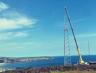 Carnane1 40m tower, overlooking Douglas, Isle of Man